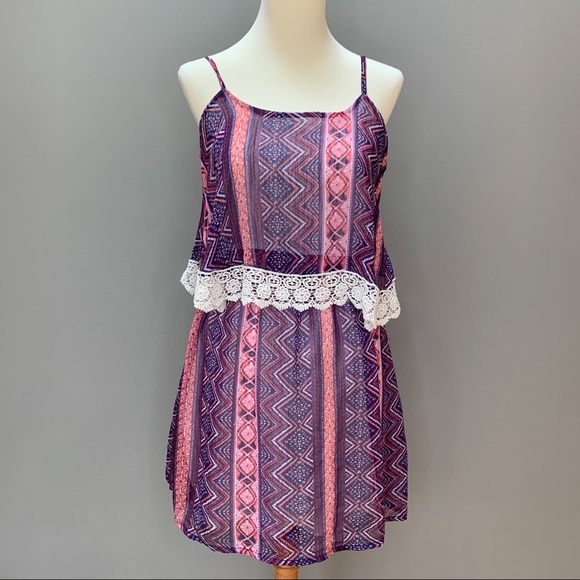 Rue 21 Pink Purple Crochet Trim Dress, S. - Picture 1 of 5